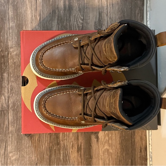 Wolverine Tan Leather Trade Wedge Boots - Picture 2 of 6